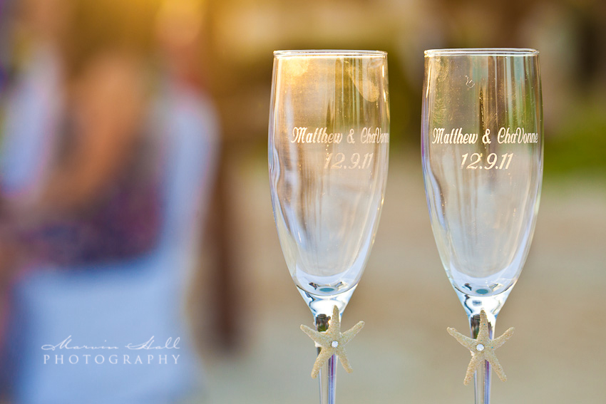 Wedding Glasses - Distination Wedding - Cancun, Mexico - Marvin Hall Photography